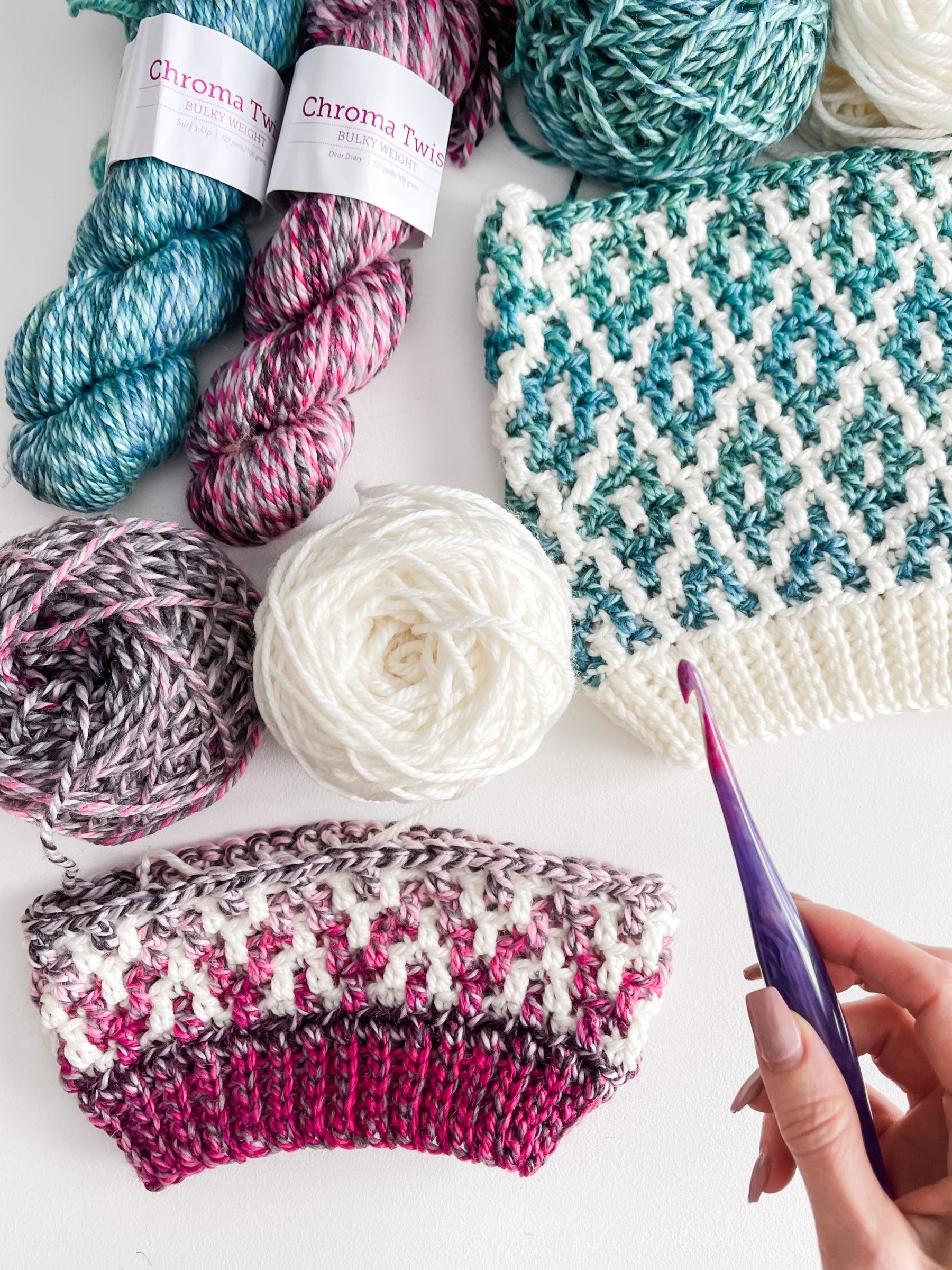 Bulky Mosaic Beanie Crochet Pattern product image (5)