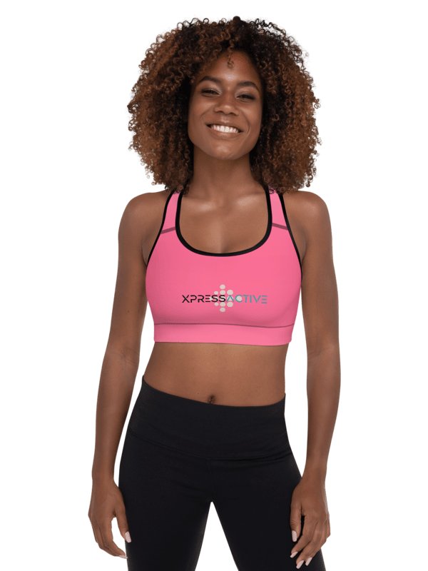 XPRESSACTIVE Pink All-Over Print Padded Sports Bra product image (2)