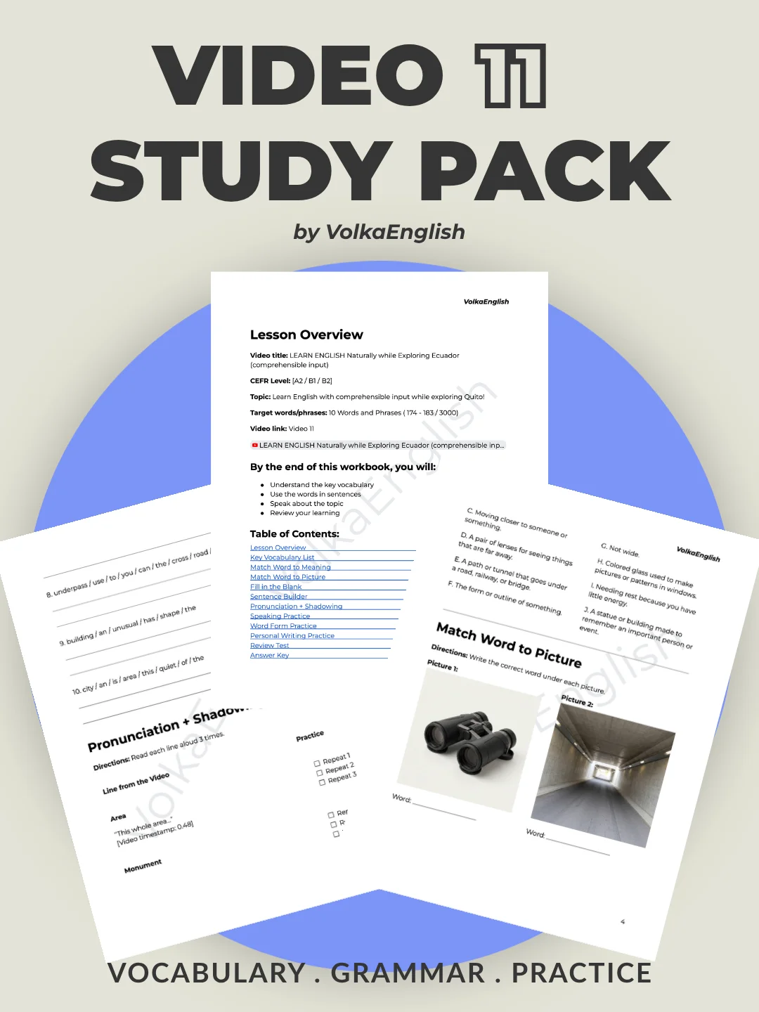 LEARN ENGLISH Naturally while Exploring Ecuador (comprehensible input) - Video 11 Study Pack product image (1)
