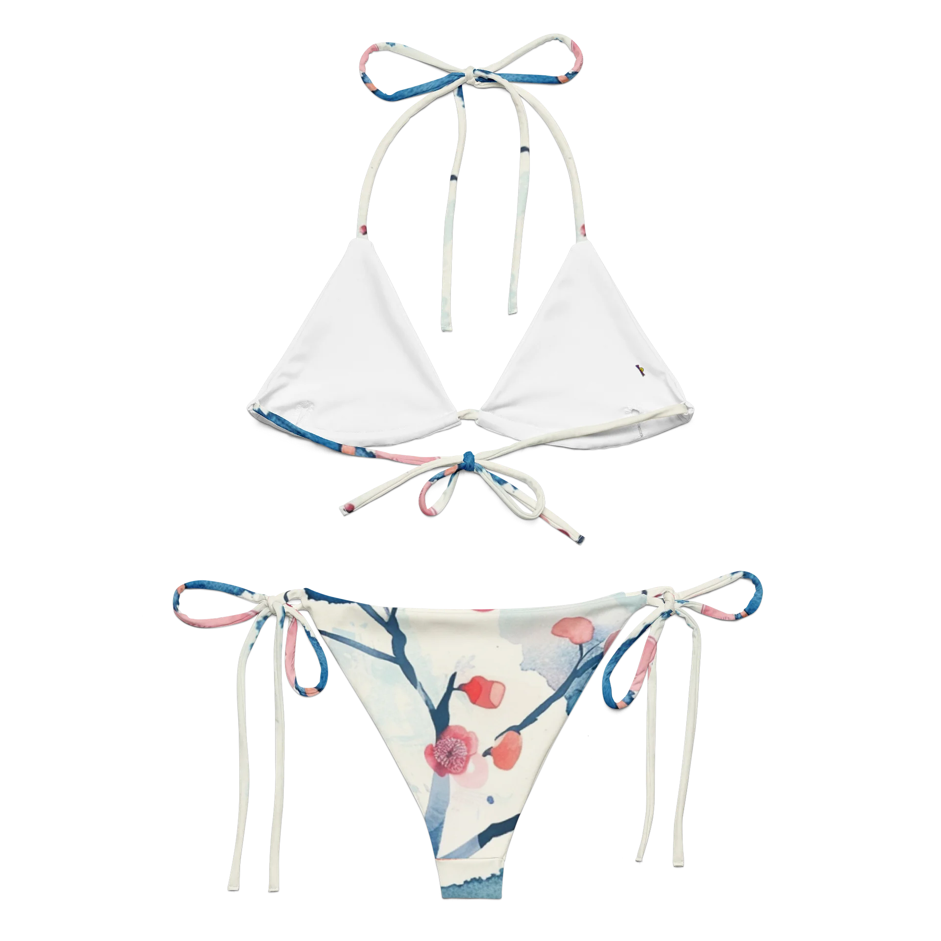 Sakura Blossom Breeze Recycled String Bikini - Eco-Friendly Swimwear product image (5)