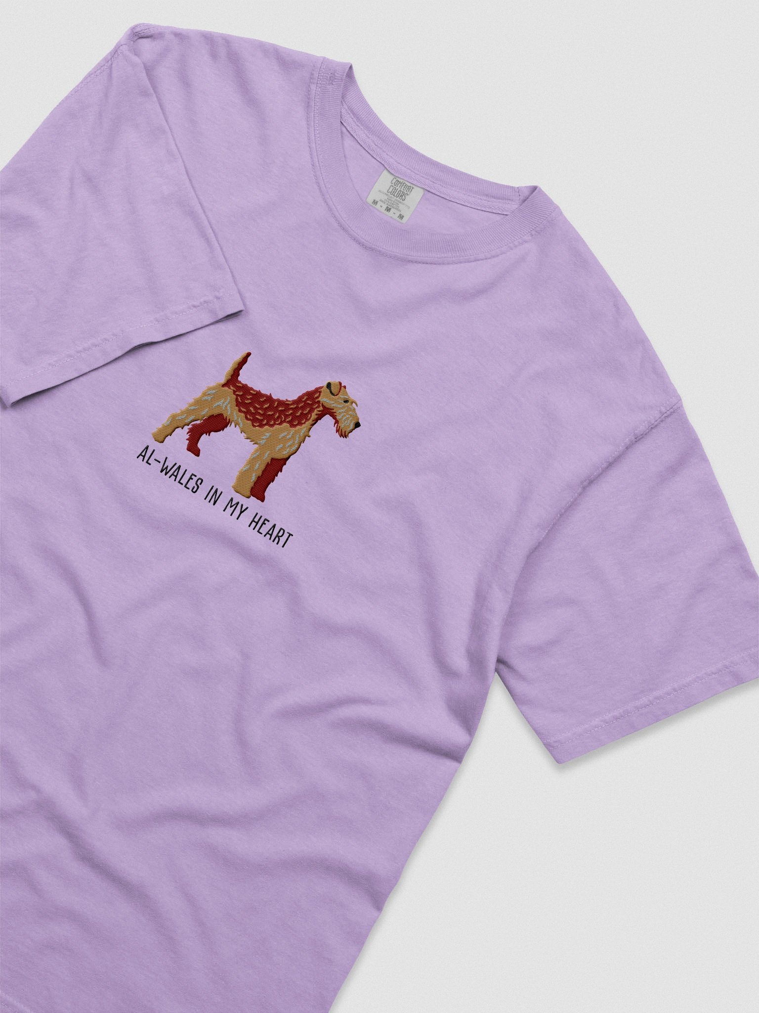 Al-Wales in My Heart T-Shirt(Embroidered) of a Welsh Terrier(Red & Tan) product image (8)