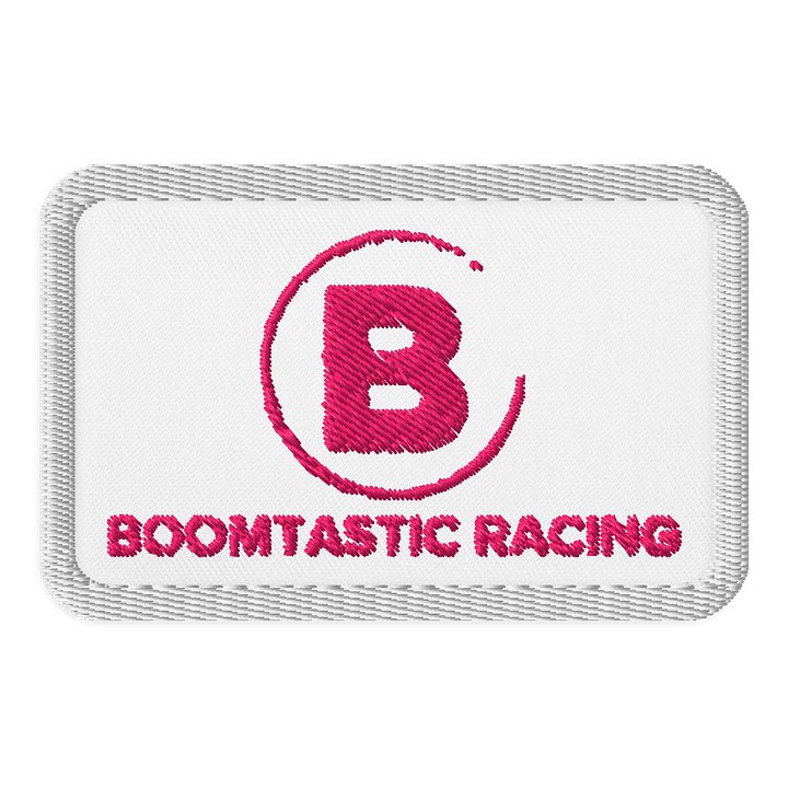 Boomtastic Racing Patch (Pink On White) product image (1)