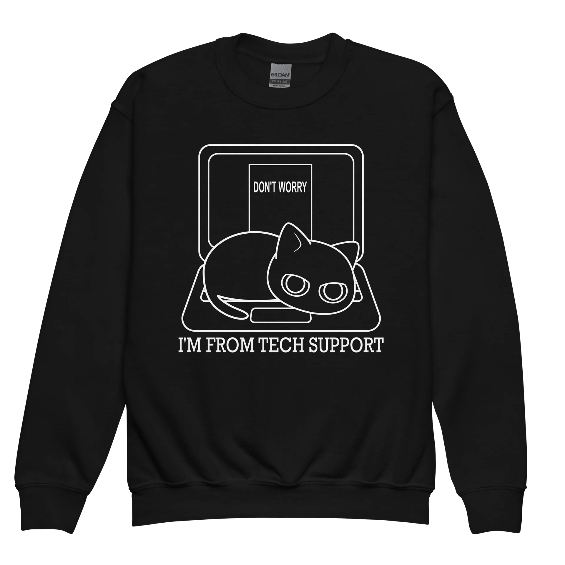 Cat on Laptop - Unisex Youth Sweatshirt product image (1)