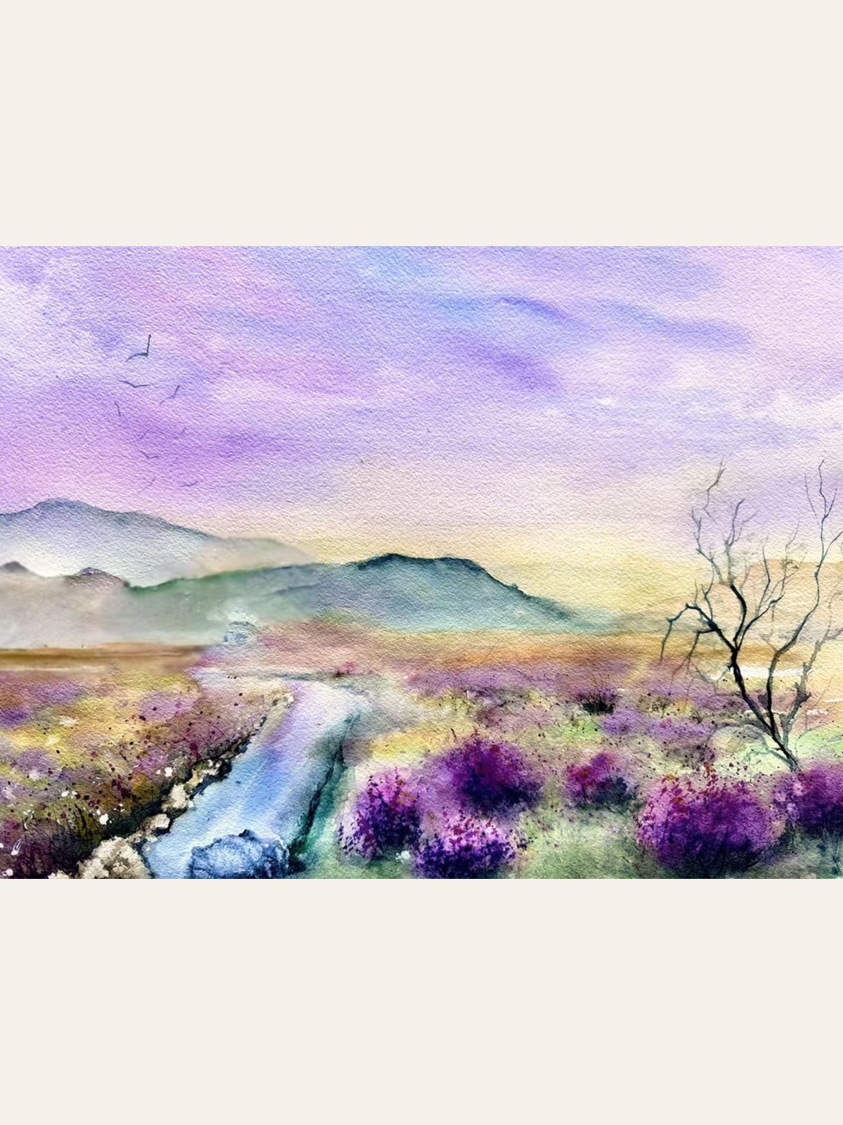 Among the Heather-Original Watercolor Painting on Paper product image (1)