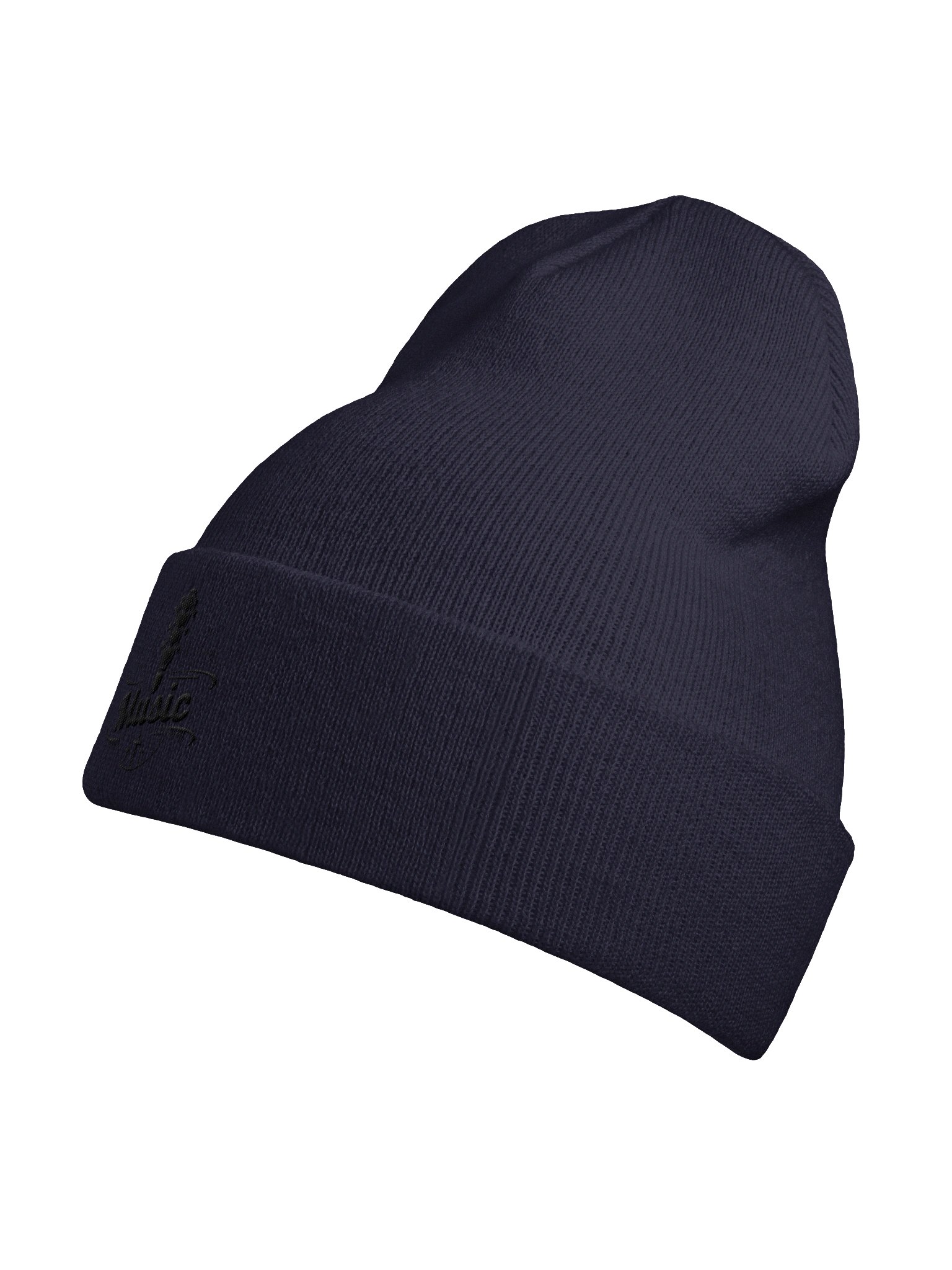 Midnight Black Yupoong Cuffed Beanie Black Stitching product image (88)