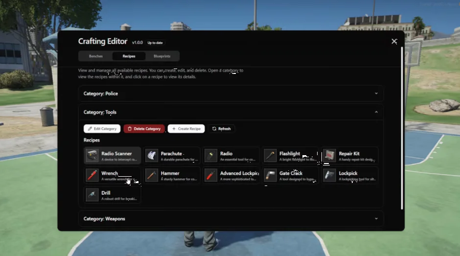 FIVEM Advanced Crafting [ QB / ESX / QBOX ] ( 3D interface and powerful in-game editor ) product image (2)