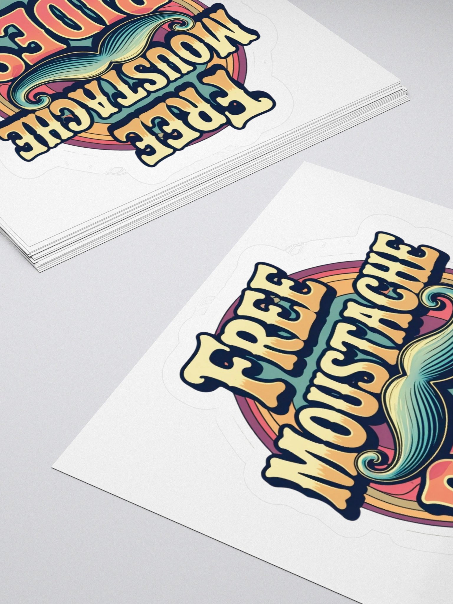Retro 'Free Moustache Rides' Sticker product image (11)