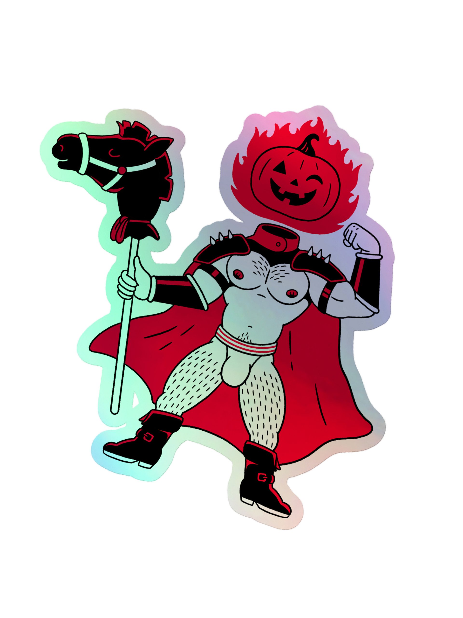 Chibi Horseman Holographic Sticker product image (2)