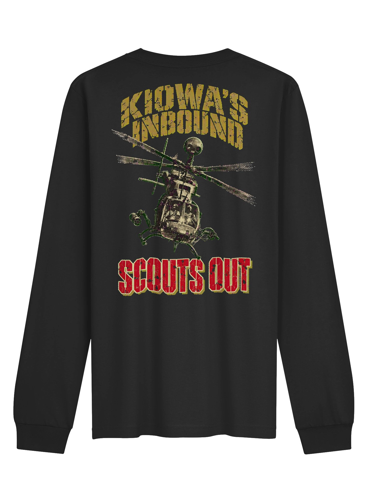 Scouts Out OH-58D Kiowa Warrior Armed Scout Air Cav Long Sleeve product image (2)