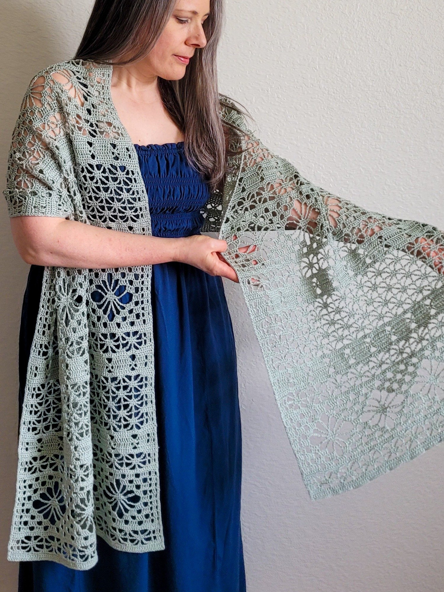 Luster Lace Wrap Crochet Pattern product image (1)