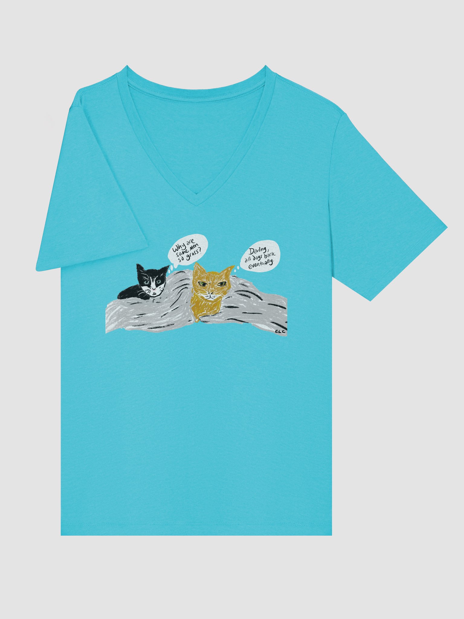 Kitties Thoughts on Men V-neck tee product image (32)
