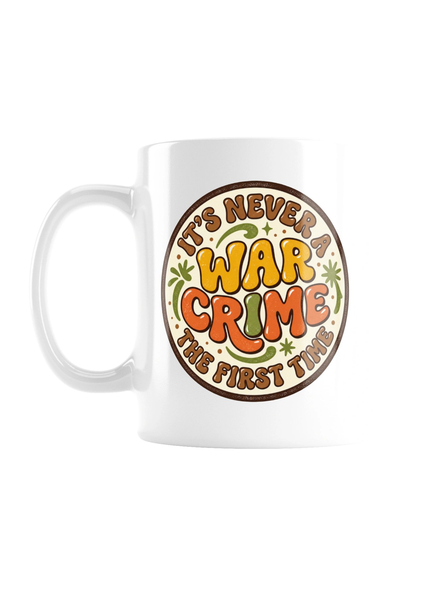 Never a War Crime the First Time - Retro Badge Mug product image (2)