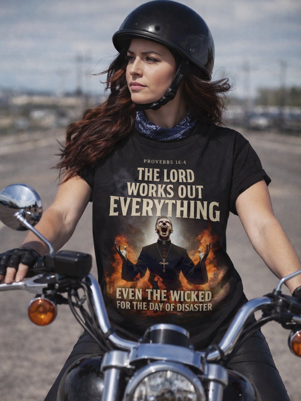 Day of Disaster Bible Verse T-Shirt – Christian Proverbs 16:4 Scripture Graphic Tee, Fiery Judgment Priest Artwork Faith Shirt, Bold Religious Warning Apparel product image (4)