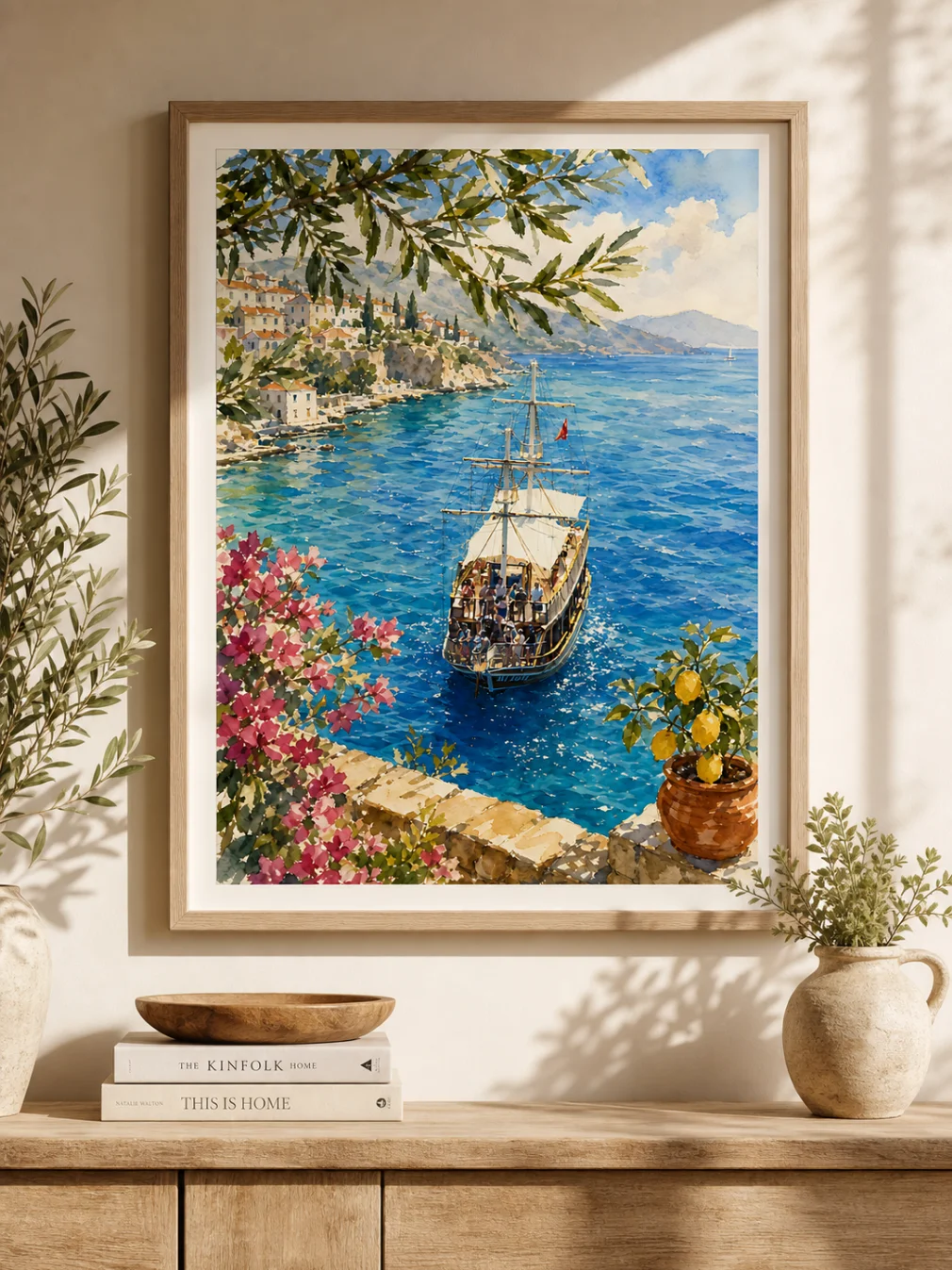 Mediterranean Beach Watercolor Poster product image (1)