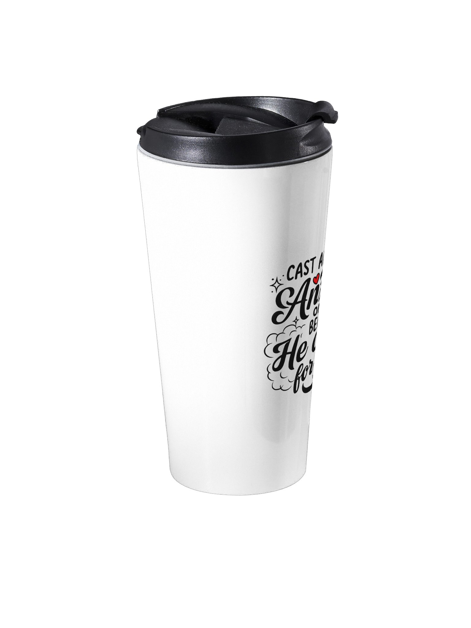 Cast All Your Anxiety Travel Mug — 1 Peter 5:7 product image (2)