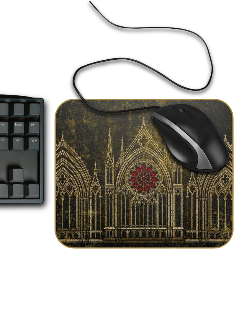 Gothic Cathedral Rose Window Mouse Pad 8.7" × 7.1" product image (1)