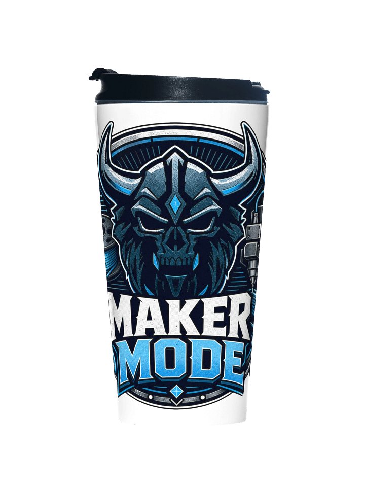 Maker Mode Travel Mug — Viking Skull Badge product image (1)