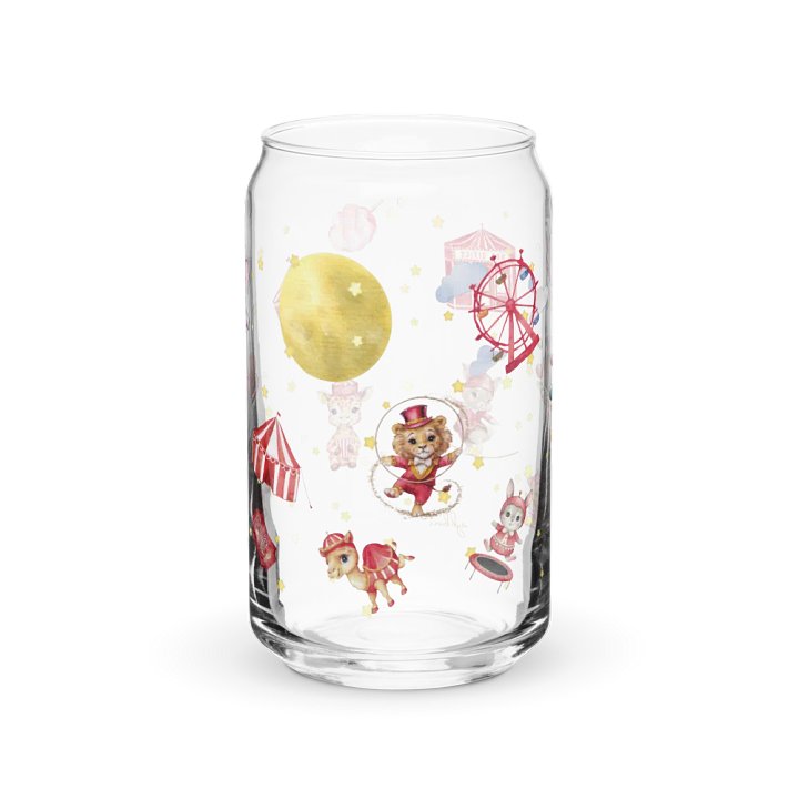 Midnight Circus Montage Glass Can | 16oz – Unique & Whimsical Drinkware product image (1)