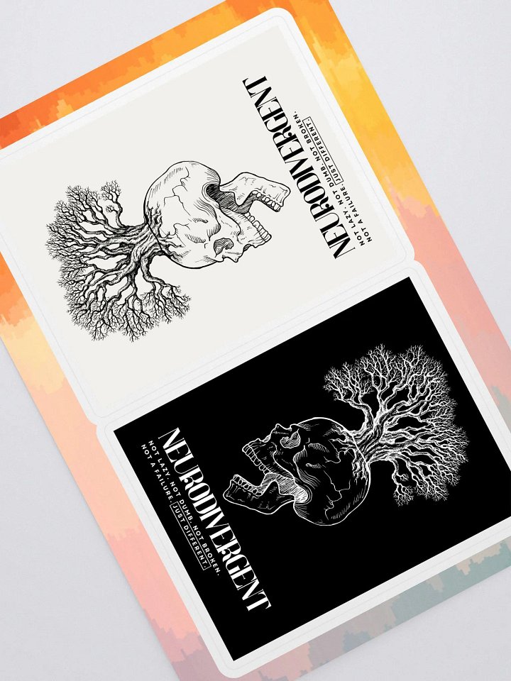 NEURODIVERGENT SKULL sticker sheet product image (1)