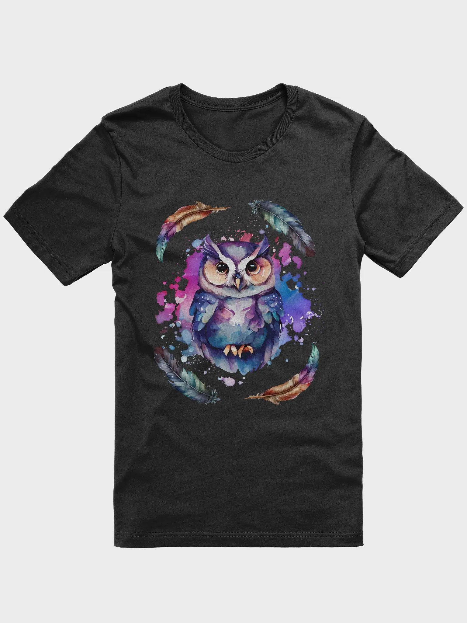 Whimsical Owl Feathers T-Shirt product image (1)
