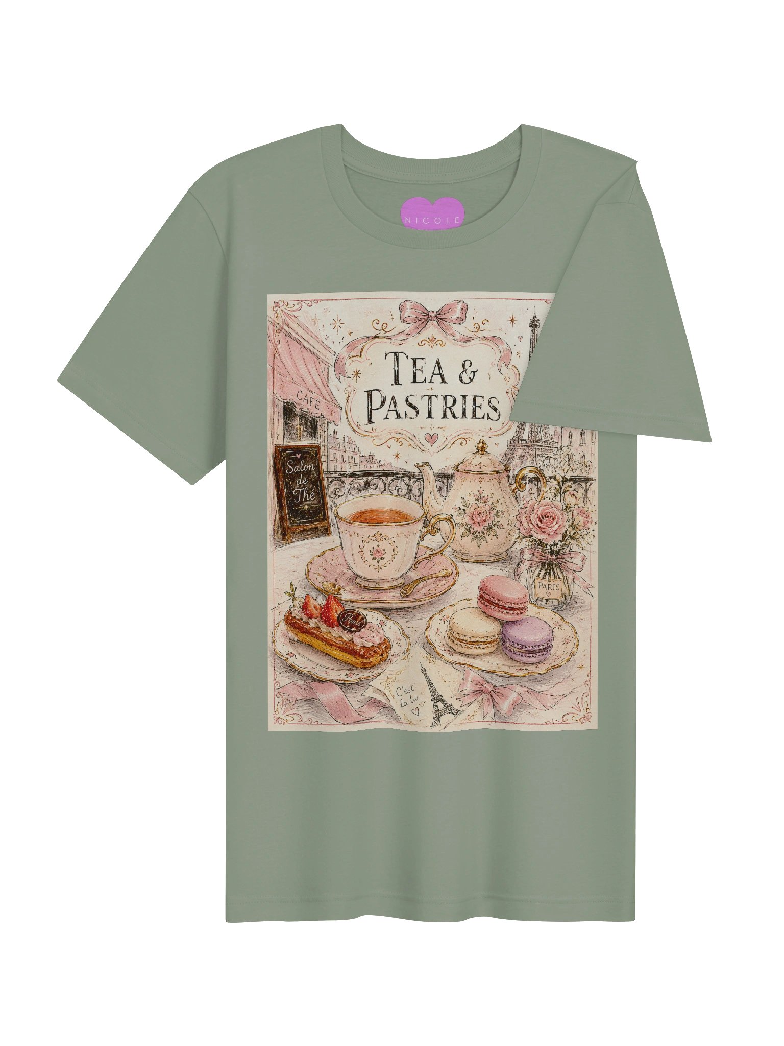 Parisian Tea and Pastries by the Eiffel Tower T-Shirt product image (34)