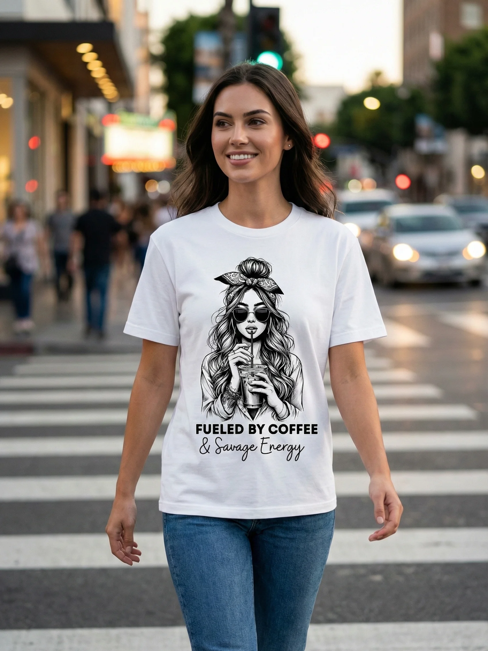 Fueled By Coffee – Women’s Premium Graphic T-Shirt product image (5)