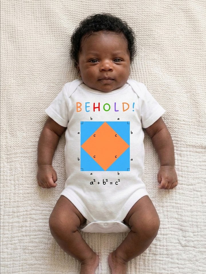 Behold! The Pythagorean Theorem - Math Baby Onesie in White product image (2)