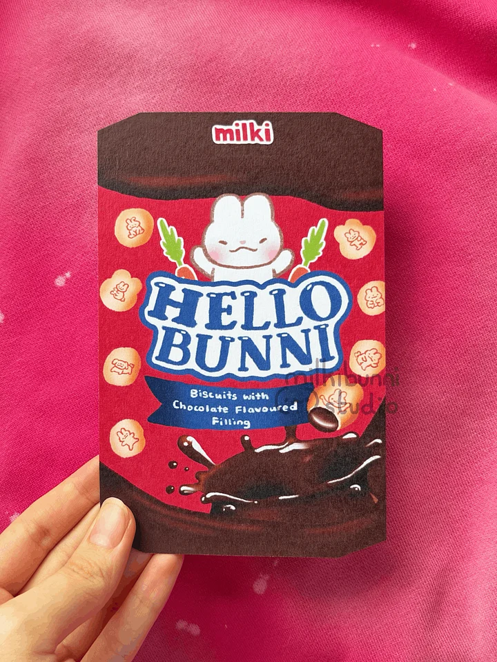 Chocolate Hello Bunni Postcard product image (2)