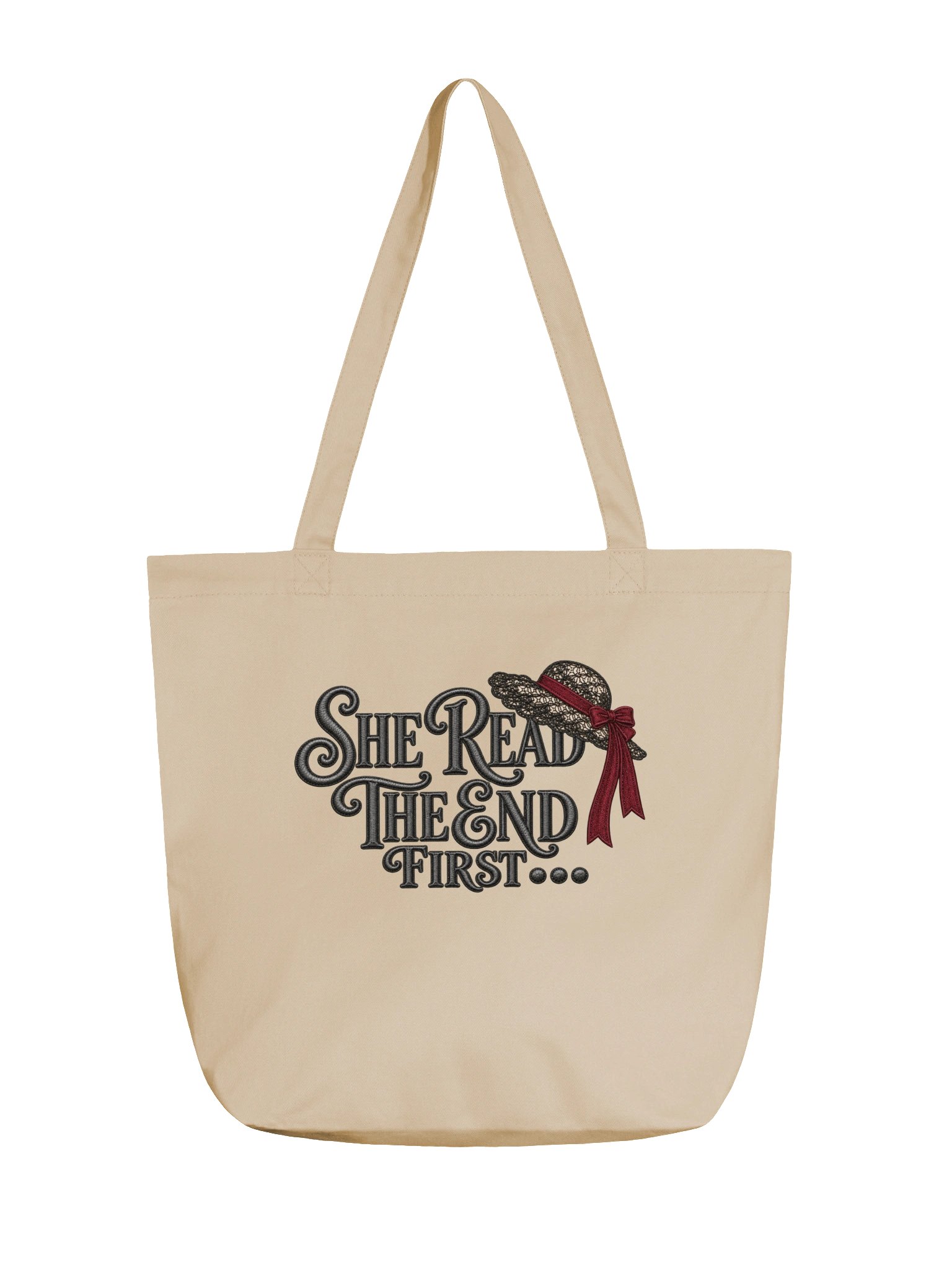 She Read the End First Book Lover Tote Bag | Vintage Literary Gift for Women product image (4)
