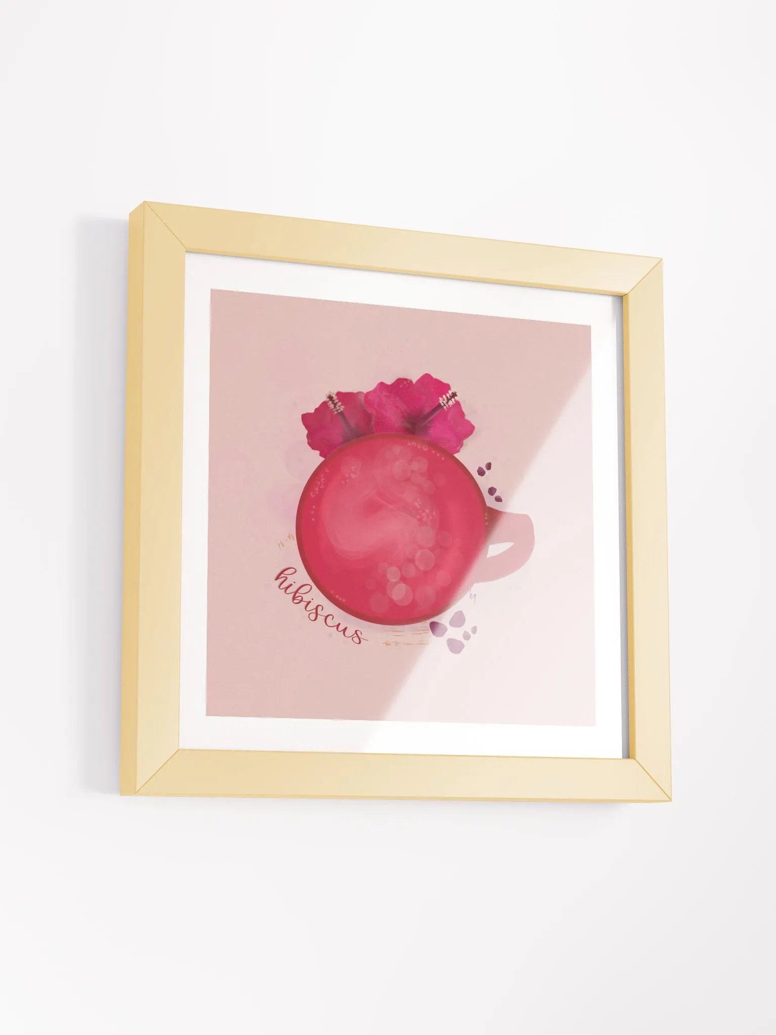 Hibiscus Herbal Tea Framed Poster - Pink product image (3)