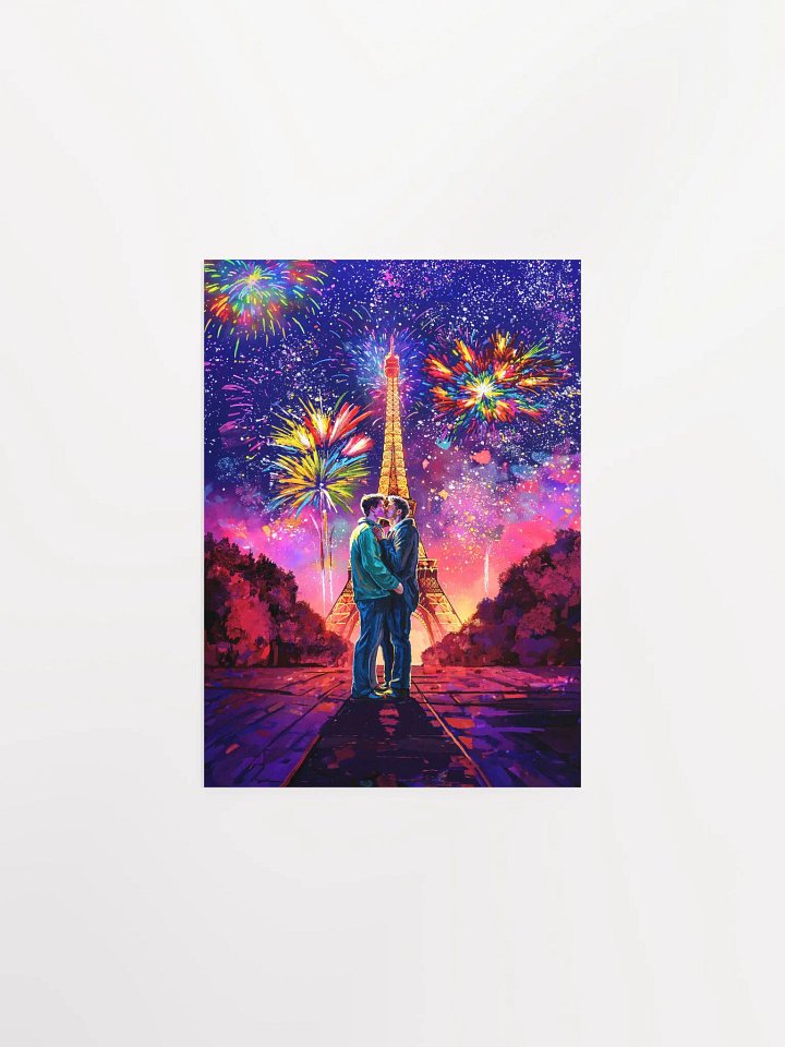 The Kiss In Paris - Romantic Gay Couple Studio Art Print product image (1)