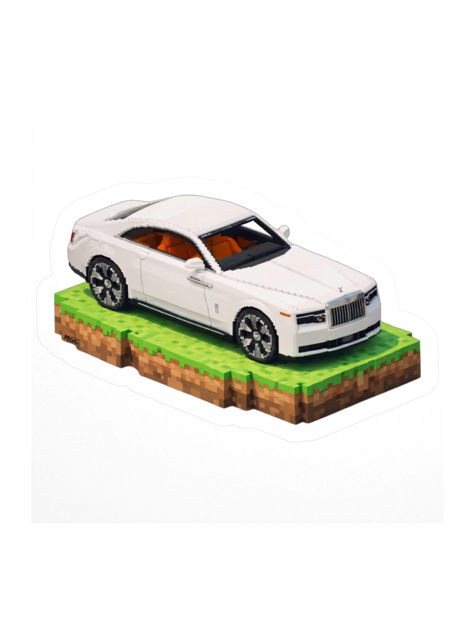 White Rolls Royce Spectre Sticker (Pixel, Retro, Minecraft) product image (1)