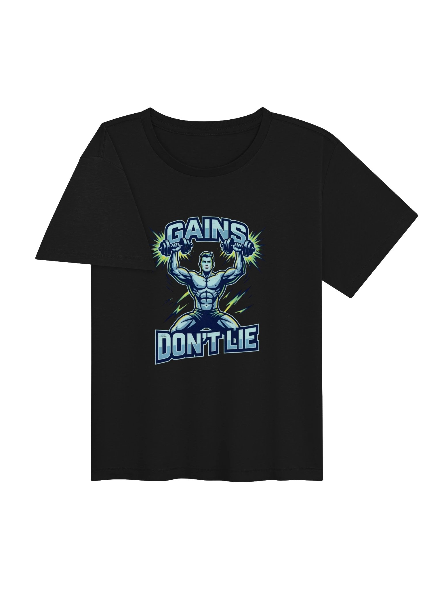 GAINS DON'T LIE Women's Gym Tee | High-Waisted Workout T-Shirt product image (9)