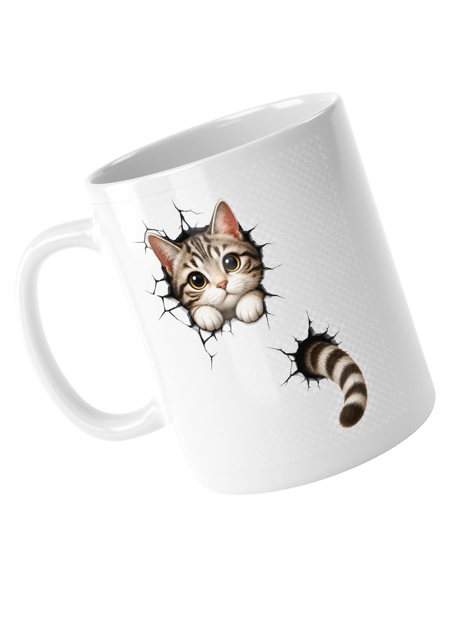 3D Peek-a-Boo Crashing Cat Ceramic Coffee Mug product image (5)