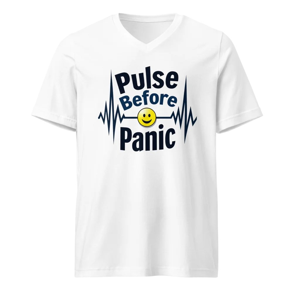 Pulse Before Panic ECG V-Neck Tee product image (1)