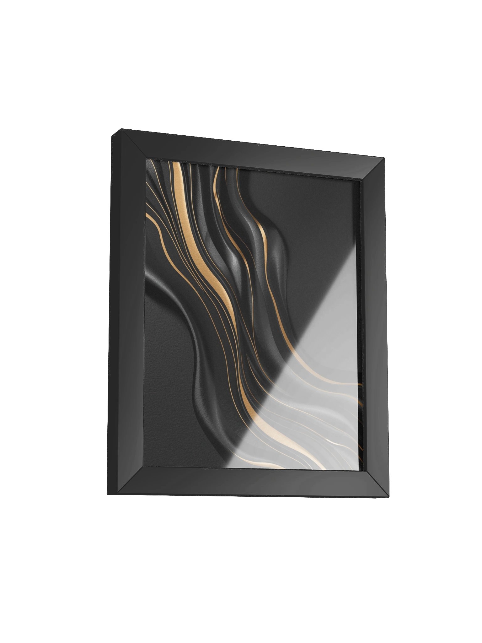 Midnight Gold Flow – Luxury Abstract Wall Art Print - 20×25 cm product image (2)