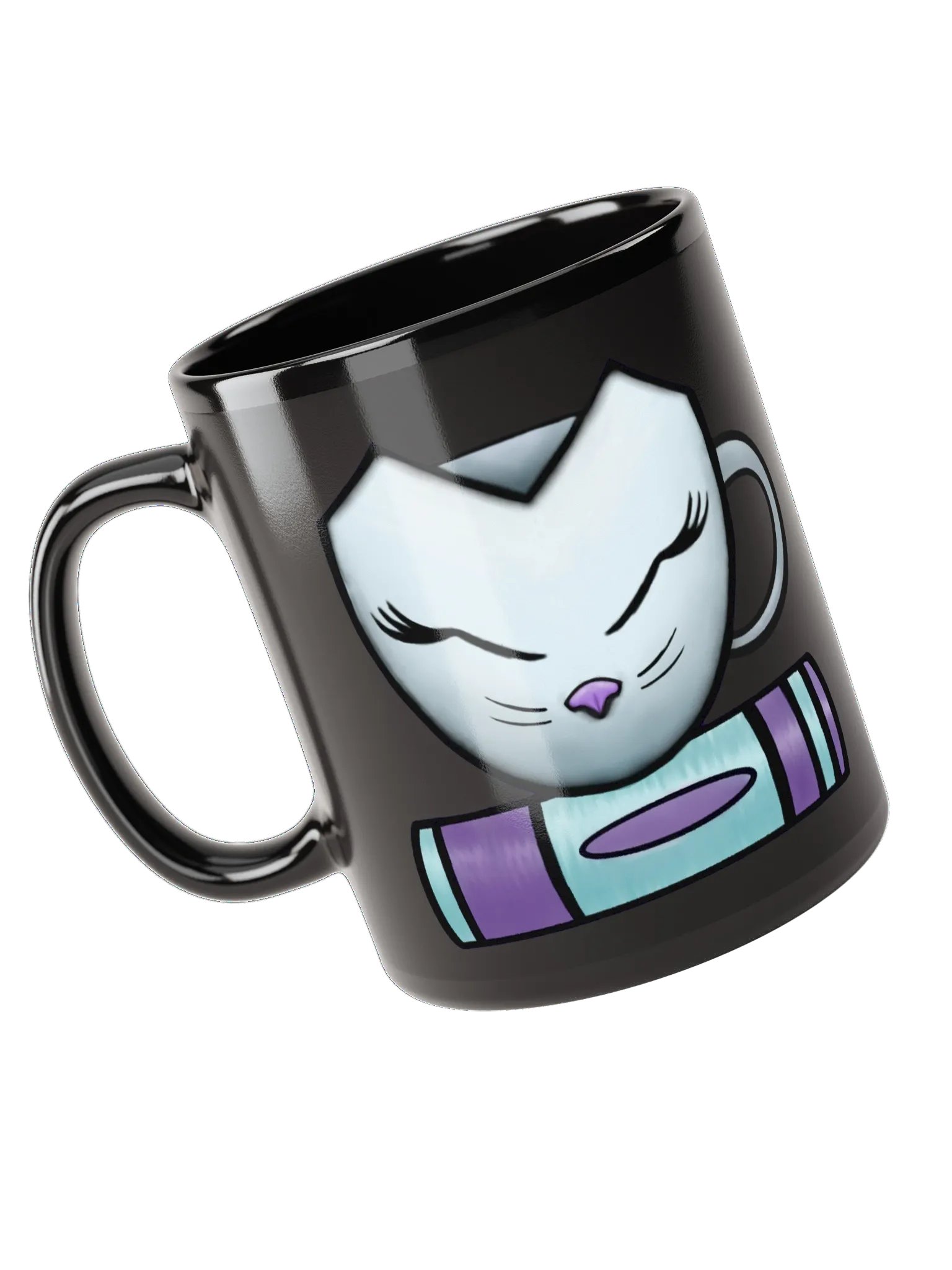 Cat Cup & Book | Black Mug product image (1)