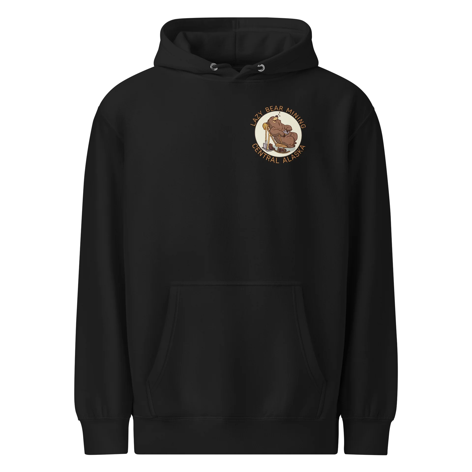 Lazy bear hoodie black product image (1)