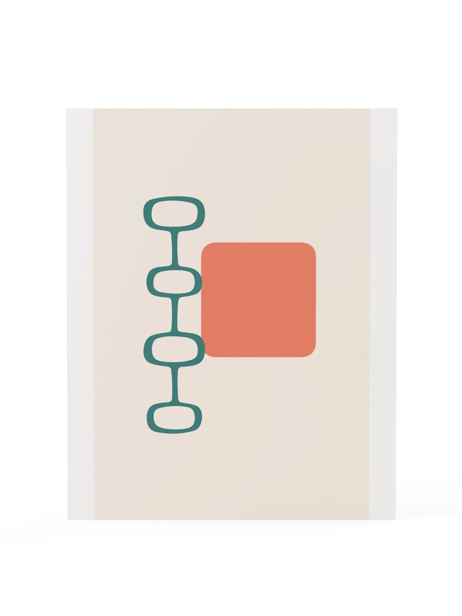 Teal and Coral Mid Century Print | Retro Bathroom Wall Art product image (3)