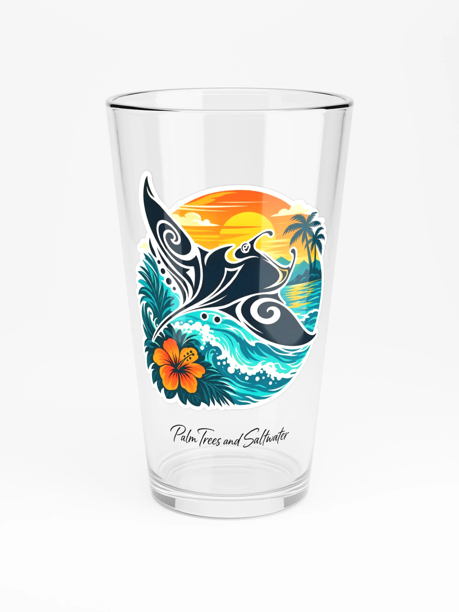 Manta Ray Paradise | Tropical Pint Glass product image (3)