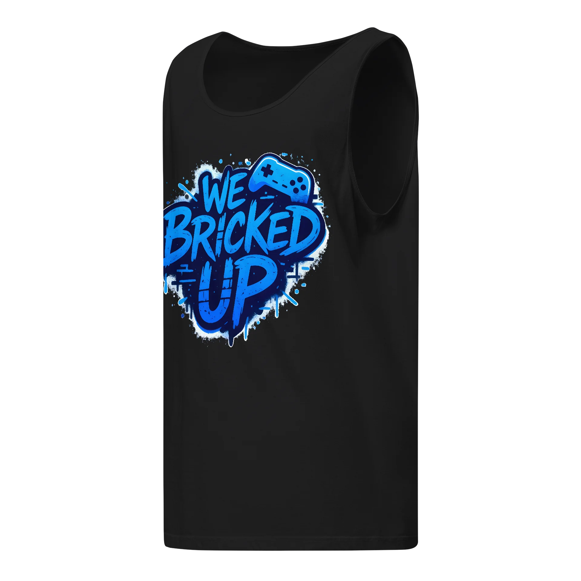 Unisex Garment-Dyed "Bricked Up" Blue Tank Top product image (3)