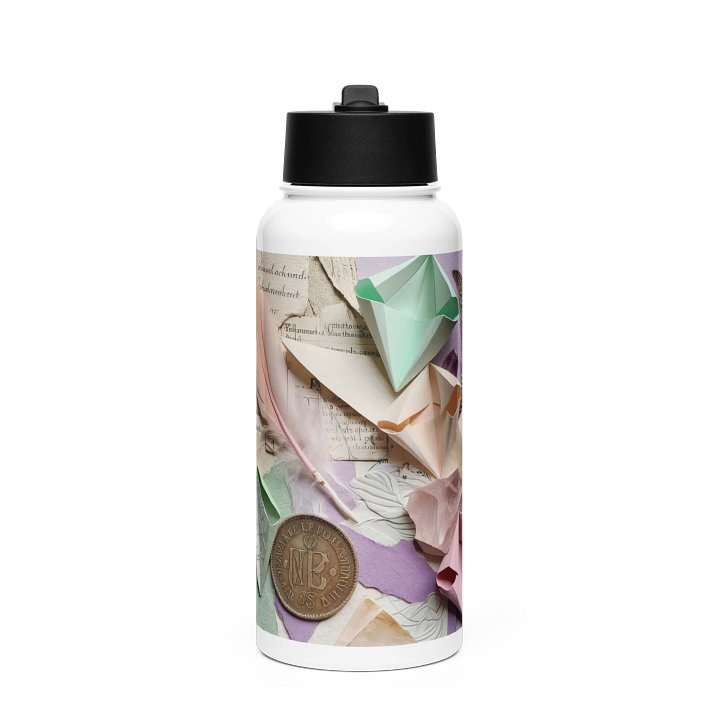 Dreams Folded in Paper Water Bottle #1 – For the Wanderers with Well-Worn Edges product image (1)