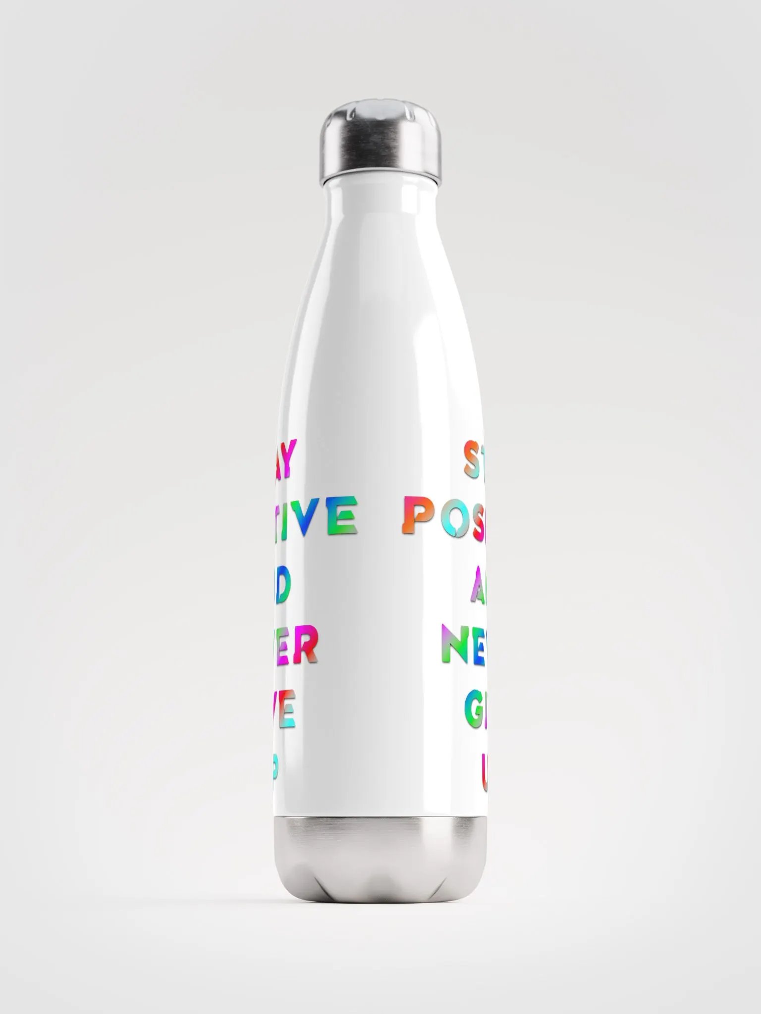 BLADE Army stay positive and never give up Color Stripes white Water bottle product image (1)