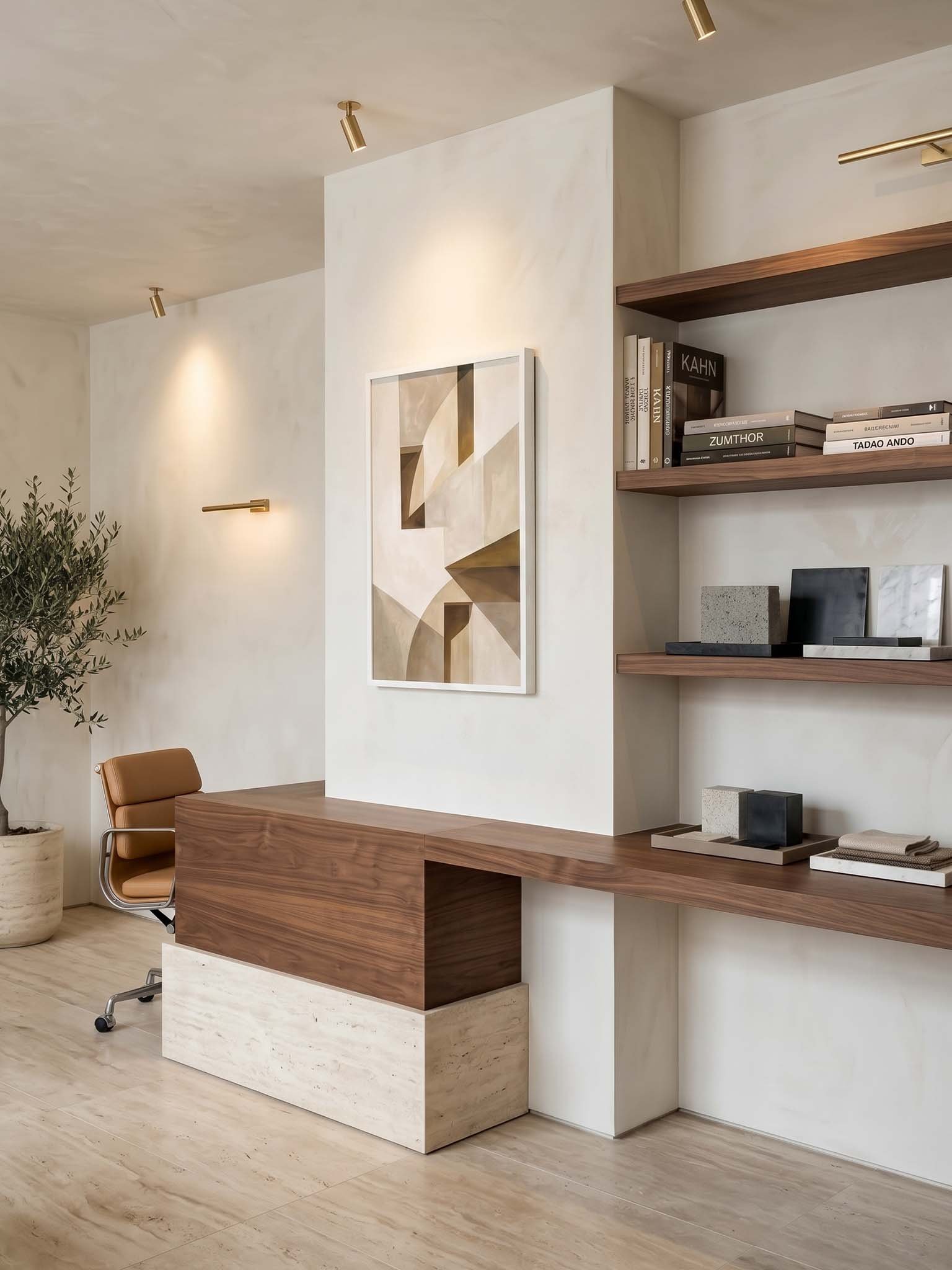 Beige on Wall - Abstract Architectural Forms Wall Art product image (3)
