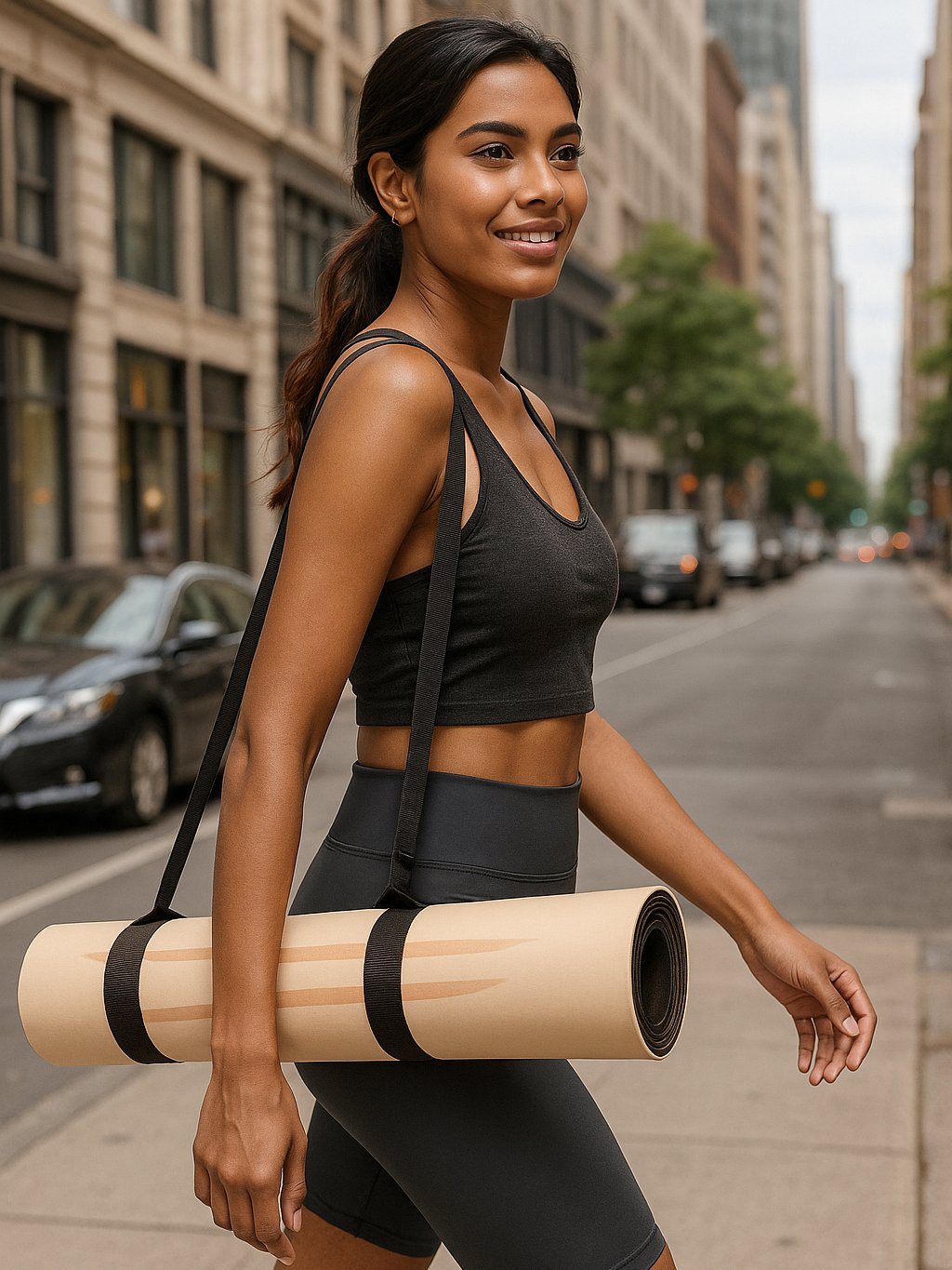 Esterilla de Yoga Antideslizante con Base de Goma y Superficie de Microsuede (61 × 173 cm) product image (3)