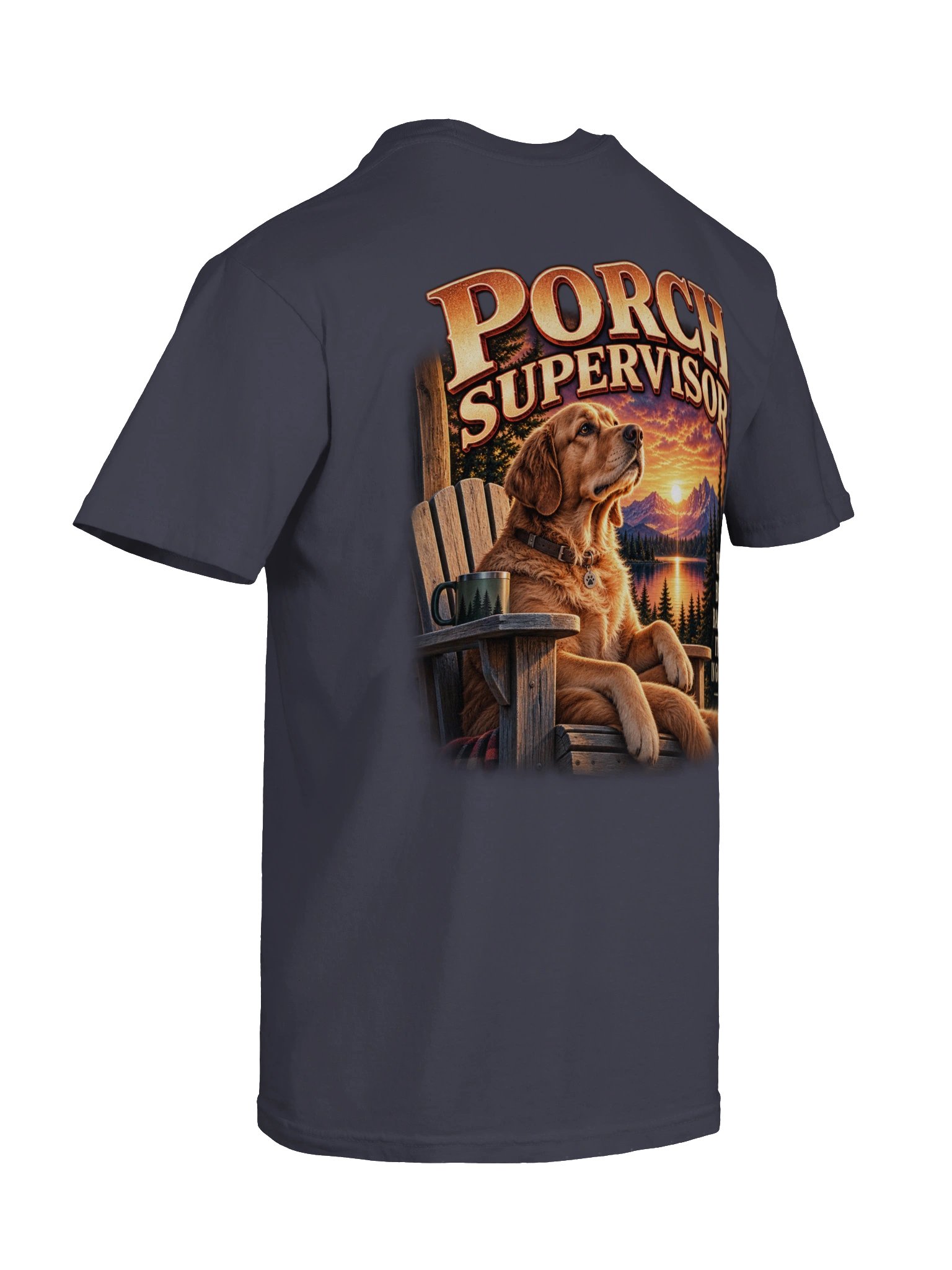 Porch Supervisor Dog Dad T-Shirt – Funny Golden Retriever Dog Lover Tee product image (7)
