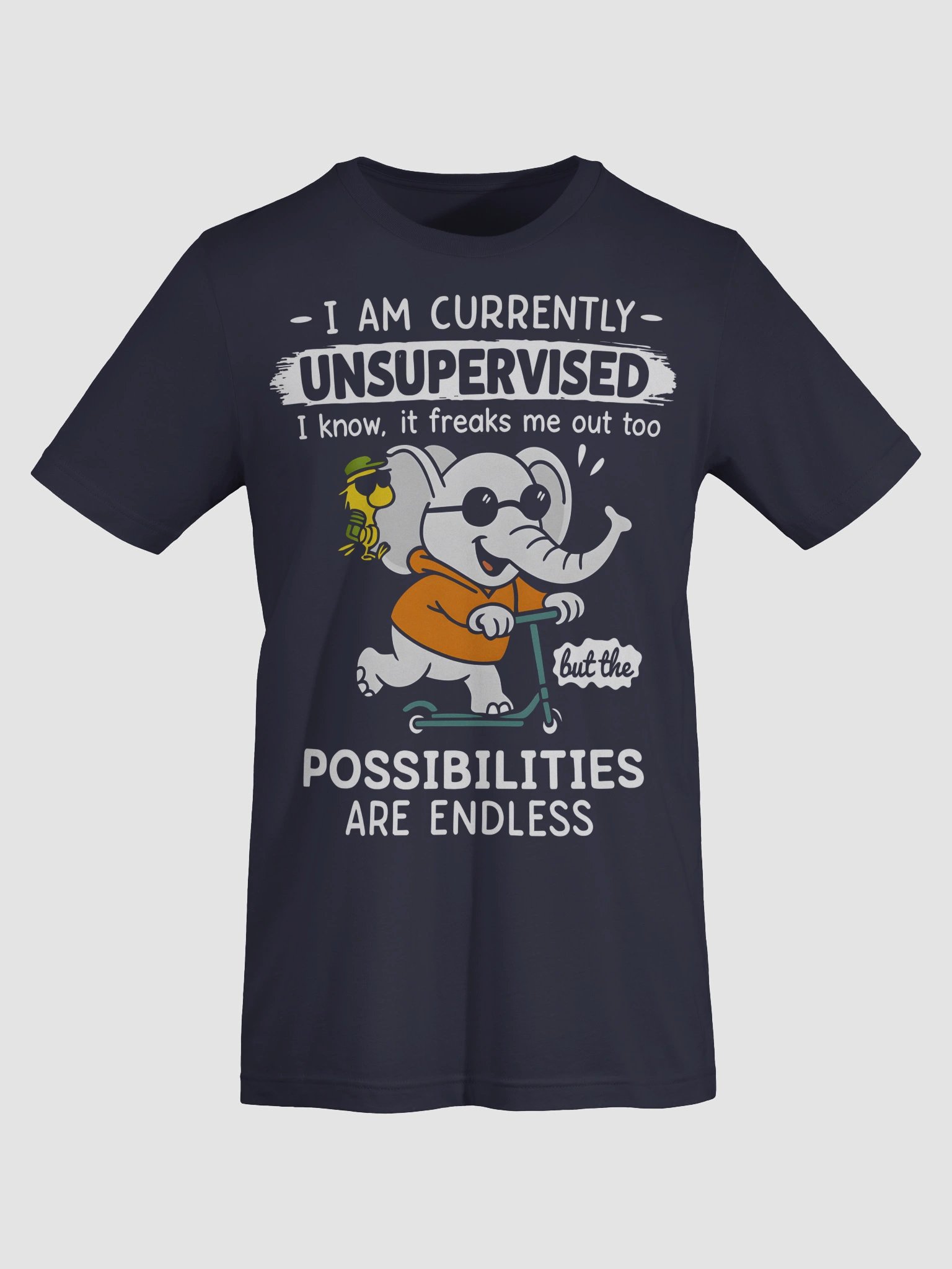 Imaginative Elephant Scooter Ride T-Shirt product image (7)