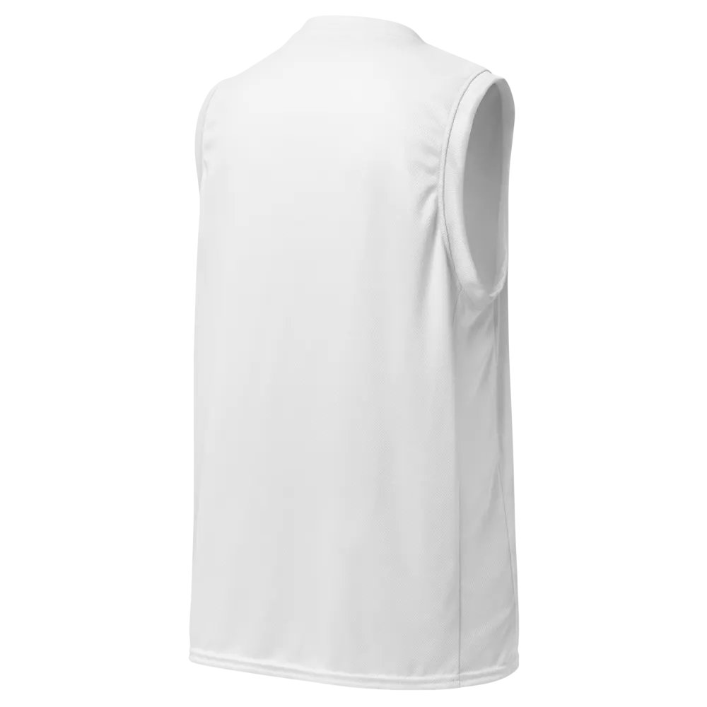 Eclipse Recycled Unisex Basketball Jersey - White with Bold Flame Design product image (4)