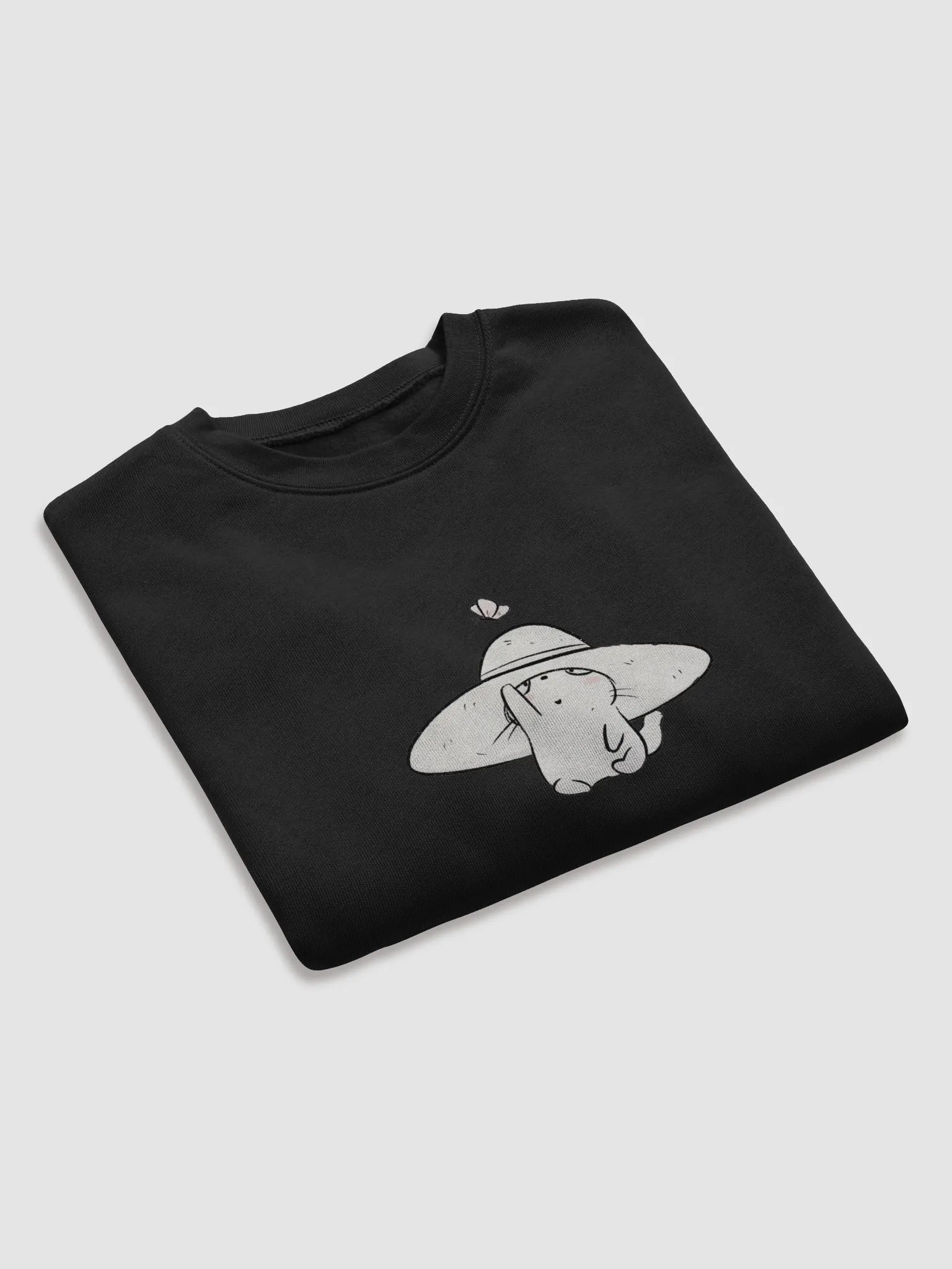 Butterfly Hat Cat Crop Sweatshirt product image (34)