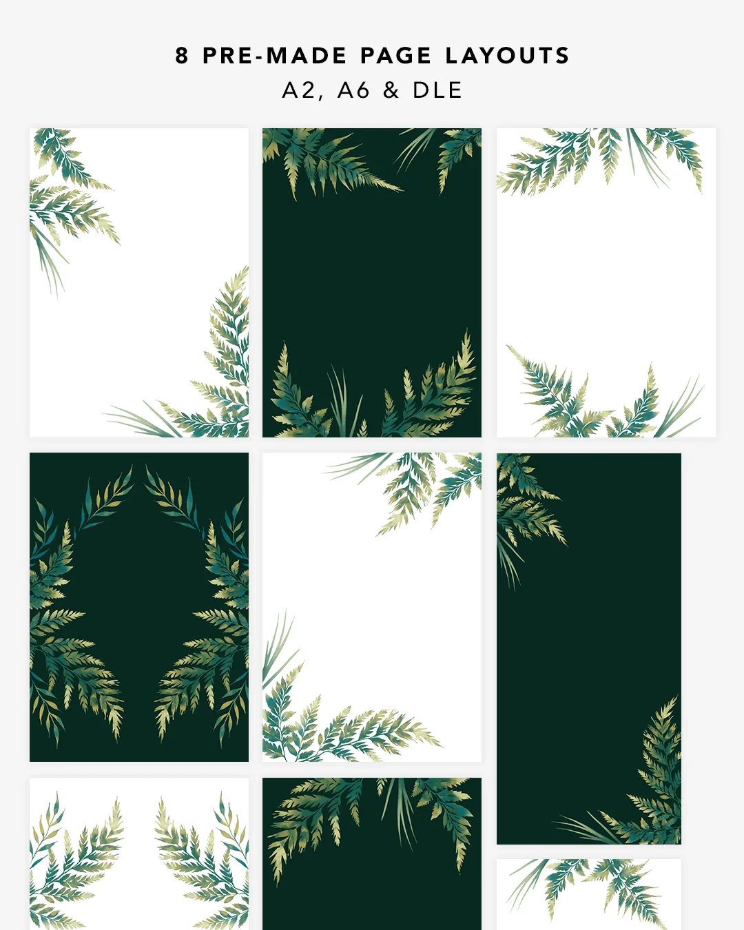 Watercolour Ferns Wedding Invitation Suite - Green product image (4)
